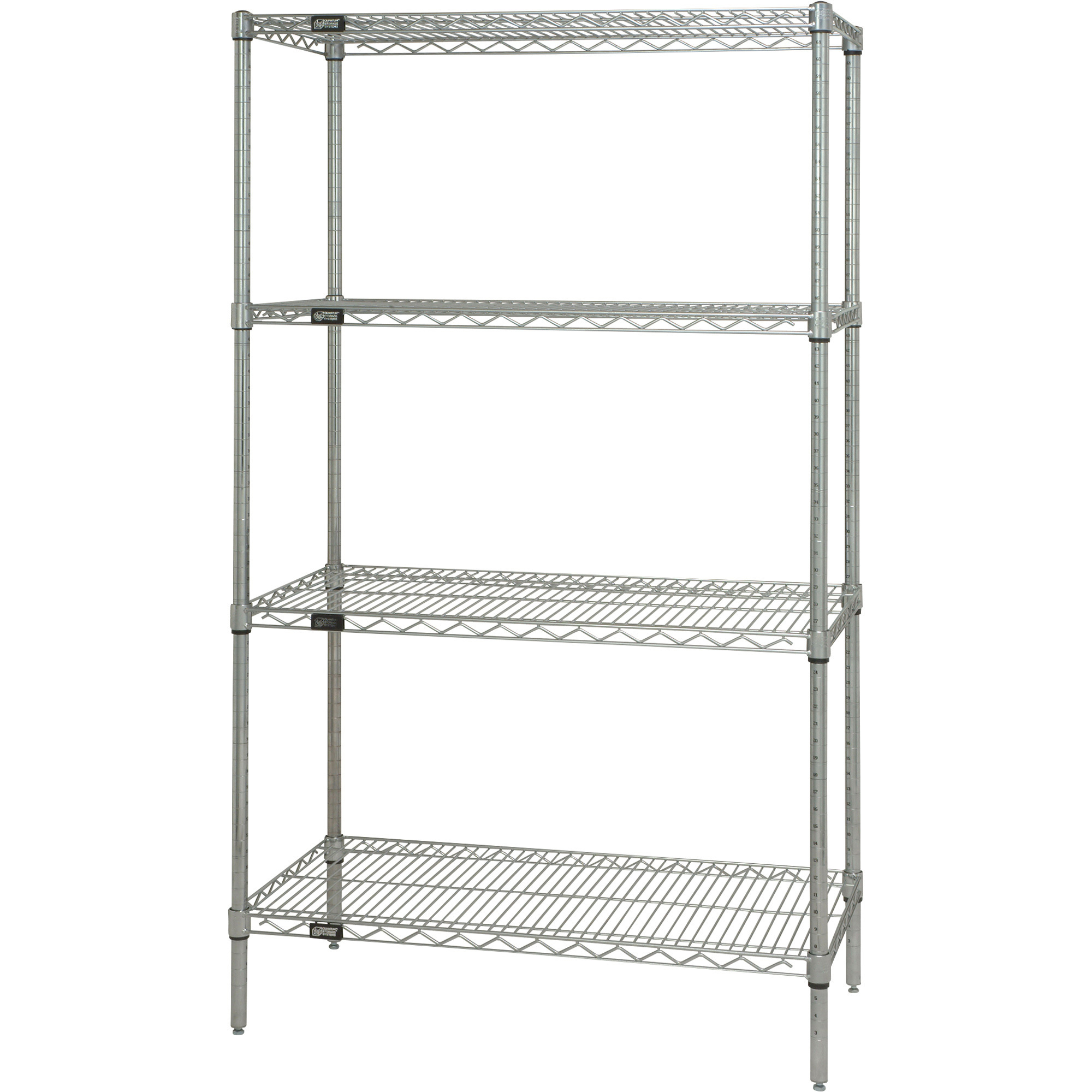 Quantum Chrome Wire Shelving Starter Kit, 36in.W x 18in.D x 63in.H, Model# WR63-1836C
